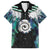 Aotearoa Korowai Motif Family Matching Summer Maxi Dress and Hawaiian Shirt Maori Koru Poutama