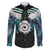 Aotearoa Korowai Motif Family Matching Summer Maxi Dress and Hawaiian Shirt Maori Koru Poutama