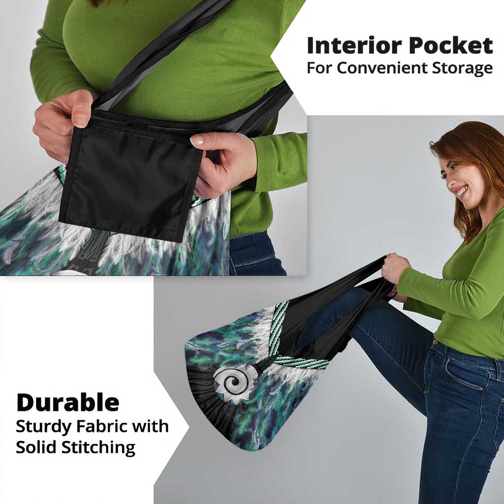 Aotearoa Korowai Motif Grocery Bag Maori Koru Poutama