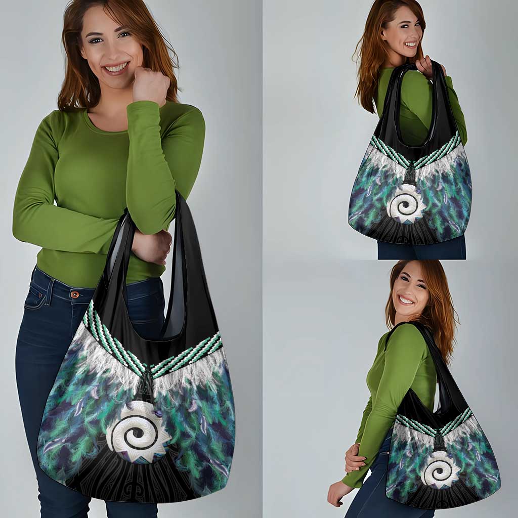 Aotearoa Korowai Motif Grocery Bag Maori Koru Poutama