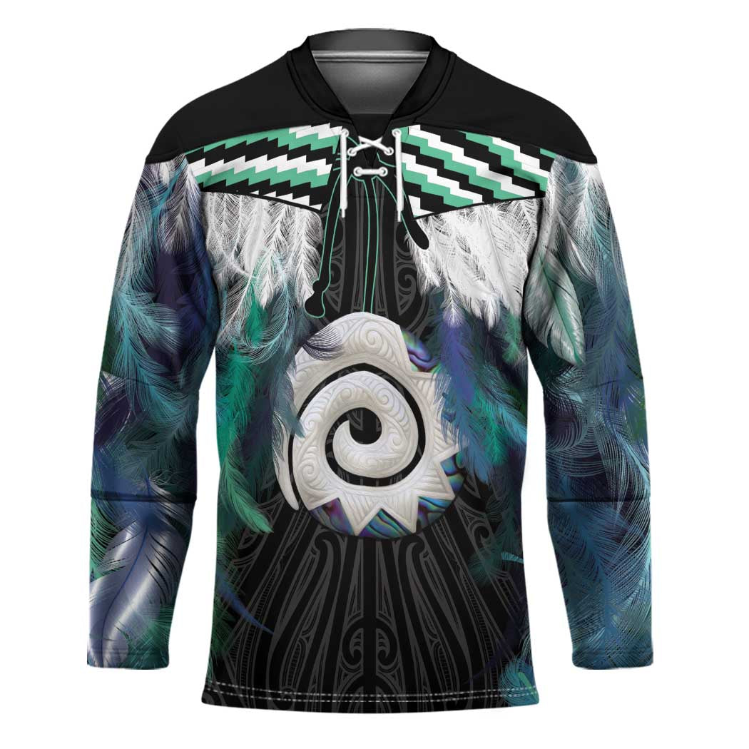Aotearoa Korowai Motif Hockey Jersey Maori Koru Poutama LT14 Unisex Turquoise - Polynesian Pride