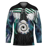 Aotearoa Korowai Motif Hockey Jersey Maori Koru Poutama LT14 Unisex Turquoise - Polynesian Pride