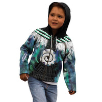Aotearoa Korowai Motif Kid Hoodie Maori Koru Poutama