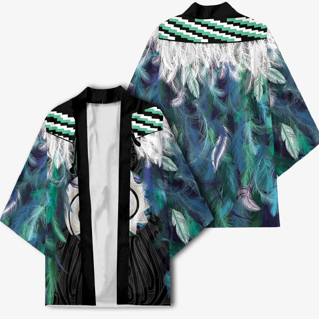 Aotearoa Korowai Motif Kimono Maori Koru Poutama - Polynesian Pride