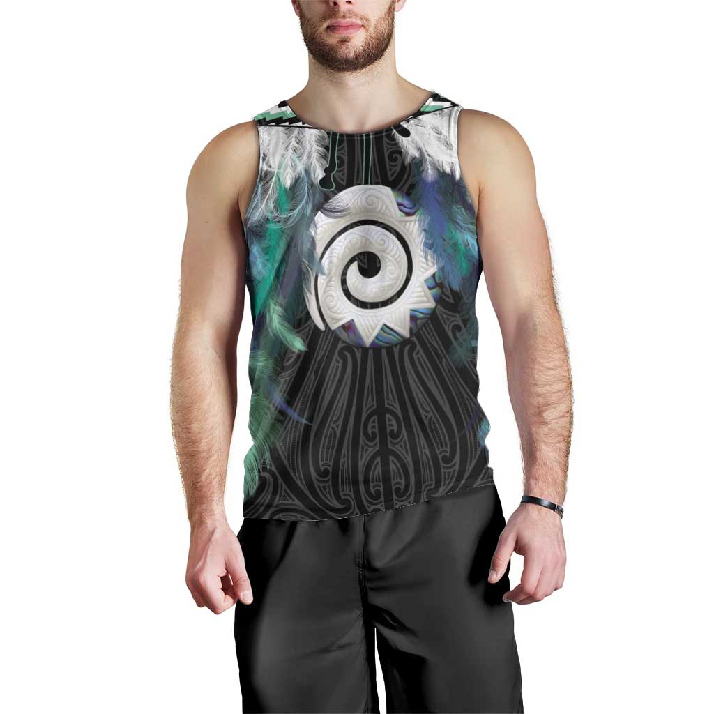 Aotearoa Korowai Motif Men Tank Top Maori Koru Poutama