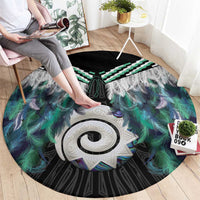Aotearoa Korowai Motif Round Carpet Maori Koru Poutama LT14 - Polynesian Pride