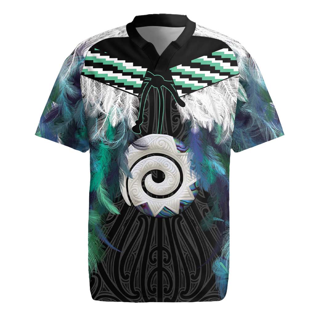 Aotearoa Korowai Motif Rugby Jersey Maori Koru Poutama