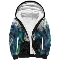 Aotearoa Korowai Motif Sherpa Hoodie Maori Koru Poutama