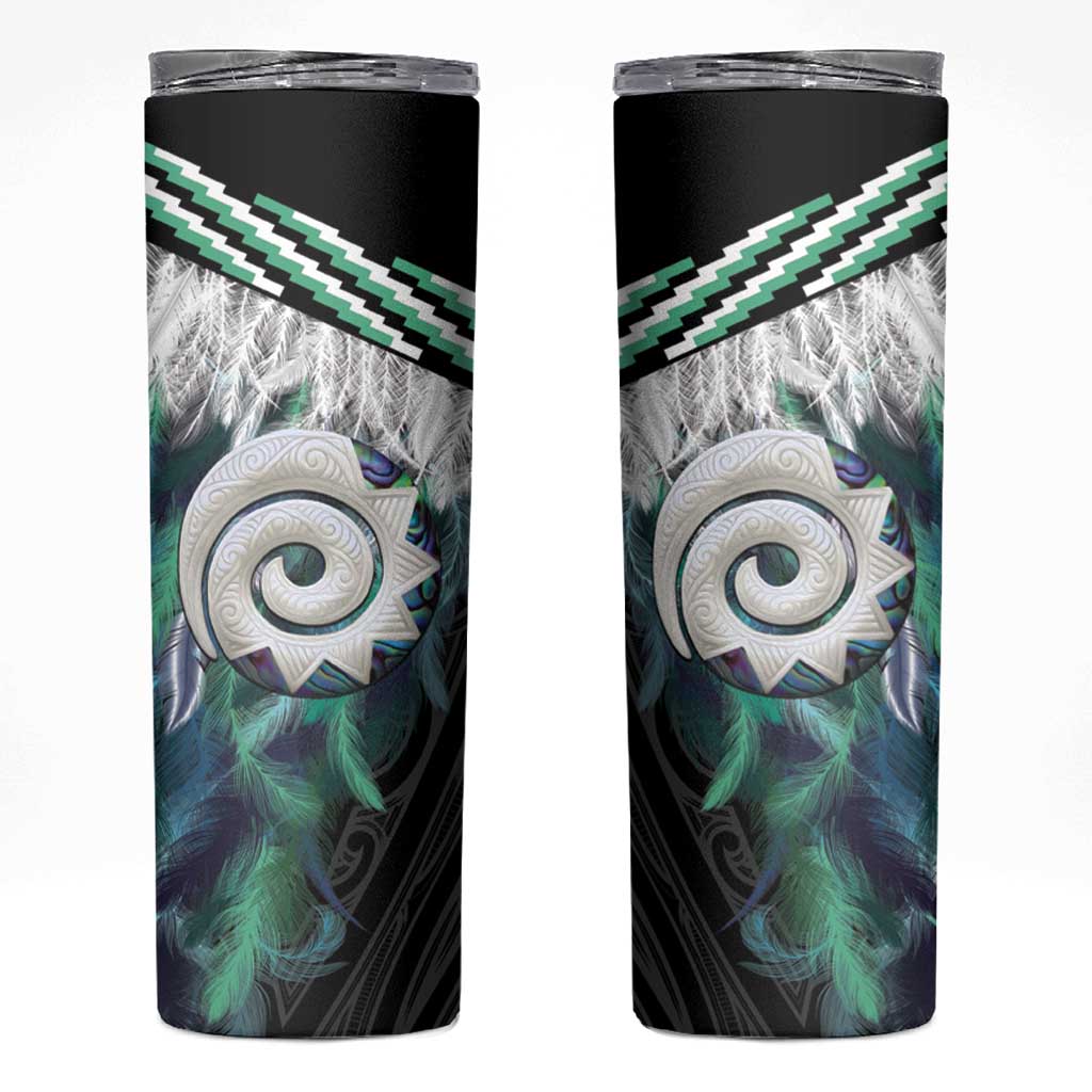 Aotearoa Korowai Motif Skinny Tumbler Maori Koru Poutama