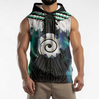 Aotearoa Korowai Motif Sleeveless Hoodie Maori Koru Poutama LT14 - Polynesian Pride