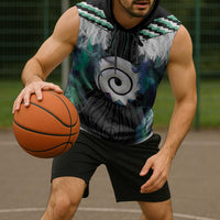 Aotearoa Korowai Motif Sleeveless Hoodie Maori Koru Poutama LT14 - Polynesian Pride