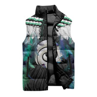 Aotearoa Korowai Motif Sleeveless Puffer Jacket Maori Koru Poutama LT14 - Polynesian Pride