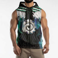 Aotearoa Korowai Motif Sleeveless Zip Hoodie Maori Koru Poutama LT14