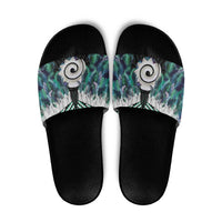 Aotearoa Korowai Motif Slide Sandals Maori Koru Poutama - Polynesian Pride