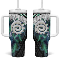 Aotearoa Korowai Motif Tumbler With Handle Maori Koru Poutama