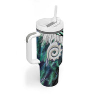 Aotearoa Korowai Motif Tumbler With Handle Maori Koru Poutama