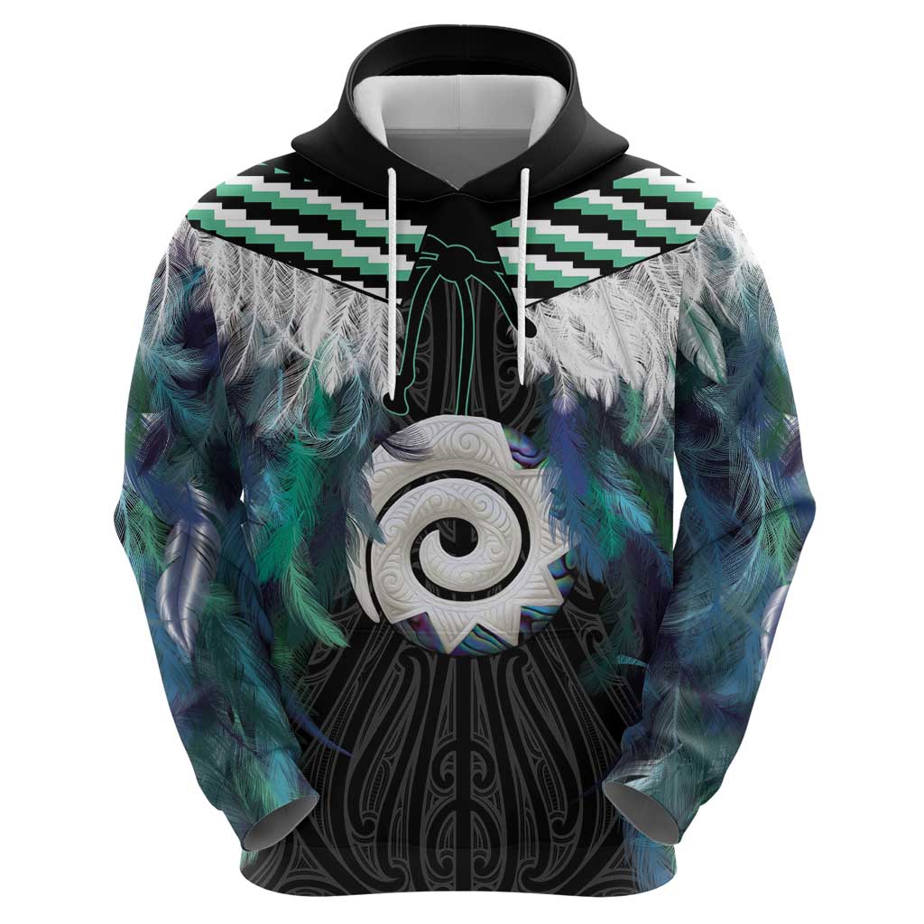 Aotearoa Korowai Motif Zip Hoodie Maori Koru Poutama
