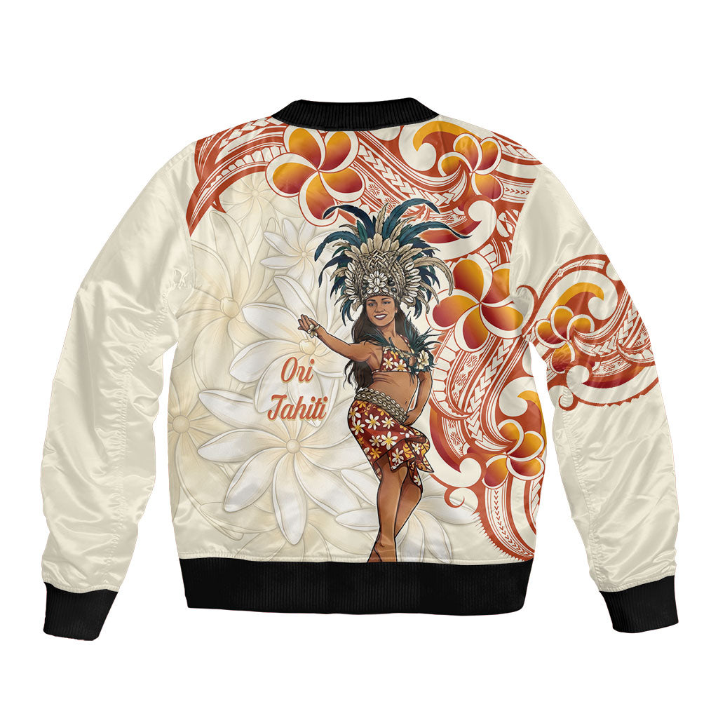 Heiva i Tahiti Sleeve Zip Bomber Jacket Ori Tahitian Dance Tiare Maori LT14 - Polynesian Pride