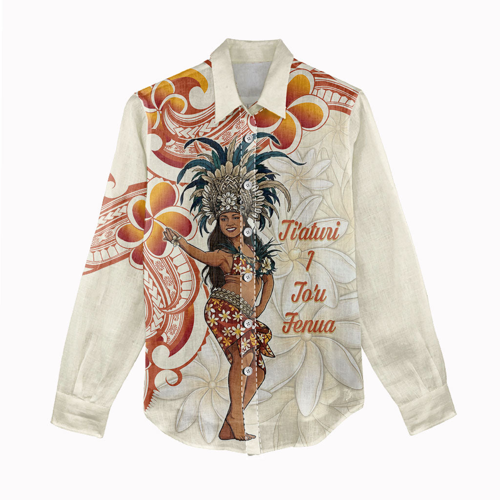 Heiva i Tahiti Women Casual Shirt Ori Tahitian Dance Tiare Maori LT14 - Polynesian Pride