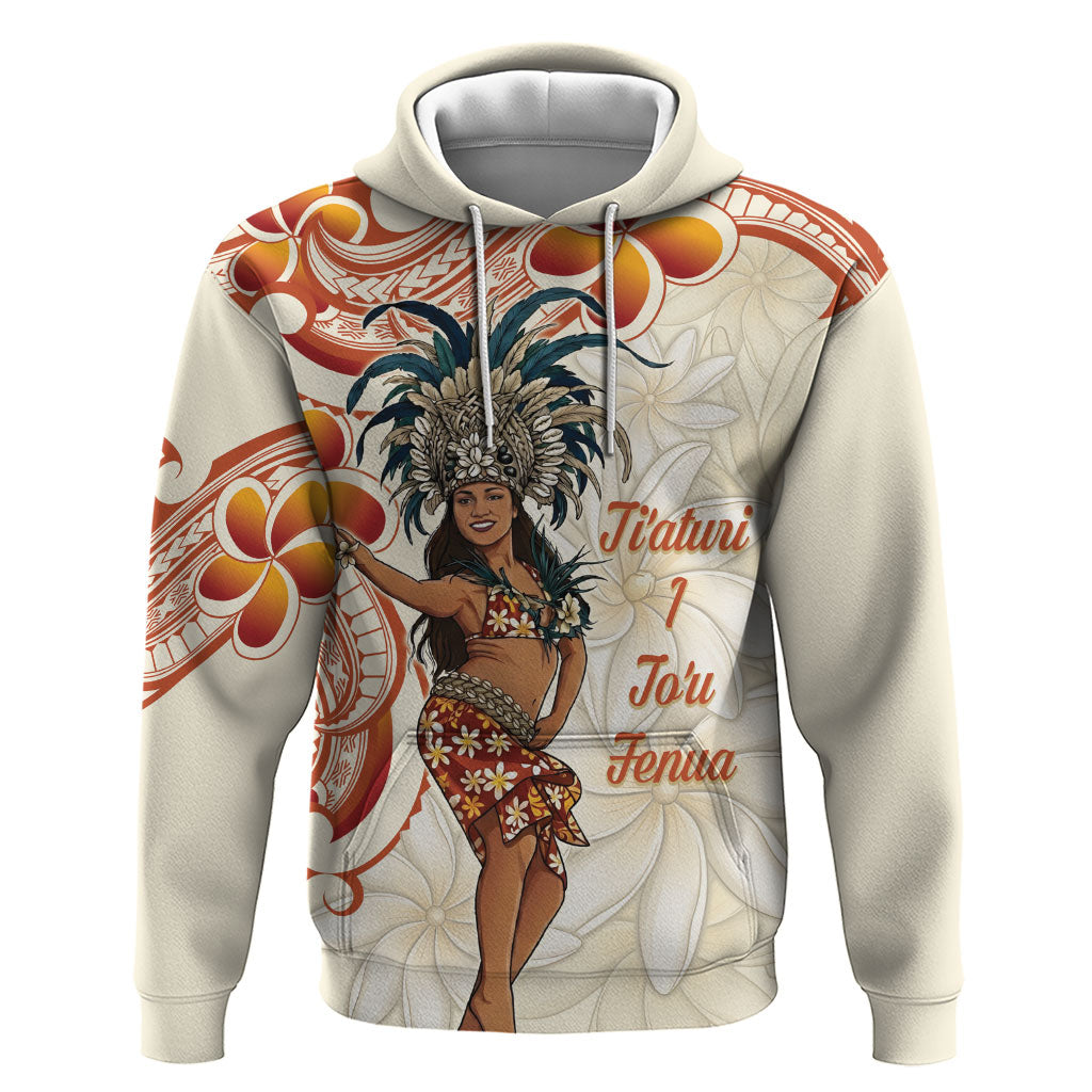 Heiva i Tahiti Zip Hoodie Ori Tahitian Dance Tiare Maori LT14 Pullover Hoodie Beige - Polynesian Pride