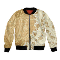 Heiva i Tahiti Bomber Jacket Tahitian Tiare Maori Cowrie Lei Brown LT14 Unisex Brown - Polynesian Pride