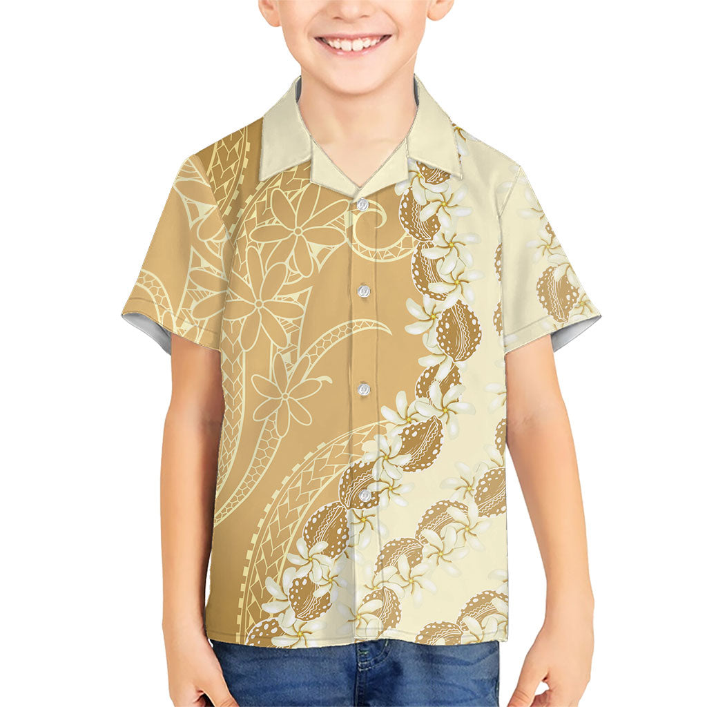 Heiva i Tahiti Family Matching Long Sleeve Bodycon Dress and Hawaiian Shirt Tahitian Tiare Maori Cowrie Lei Brown LT14 Son's Shirt Brown - Polynesian Pride