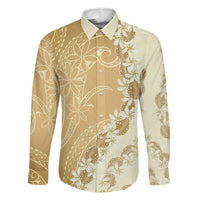 Heiva i Tahiti Family Matching Off The Shoulder Long Sleeve Dress and Hawaiian Shirt Tahitian Tiare Maori Cowrie Lei Brown LT14 Dad's Shirt - Long Sleeve Brown - Polynesian Pride