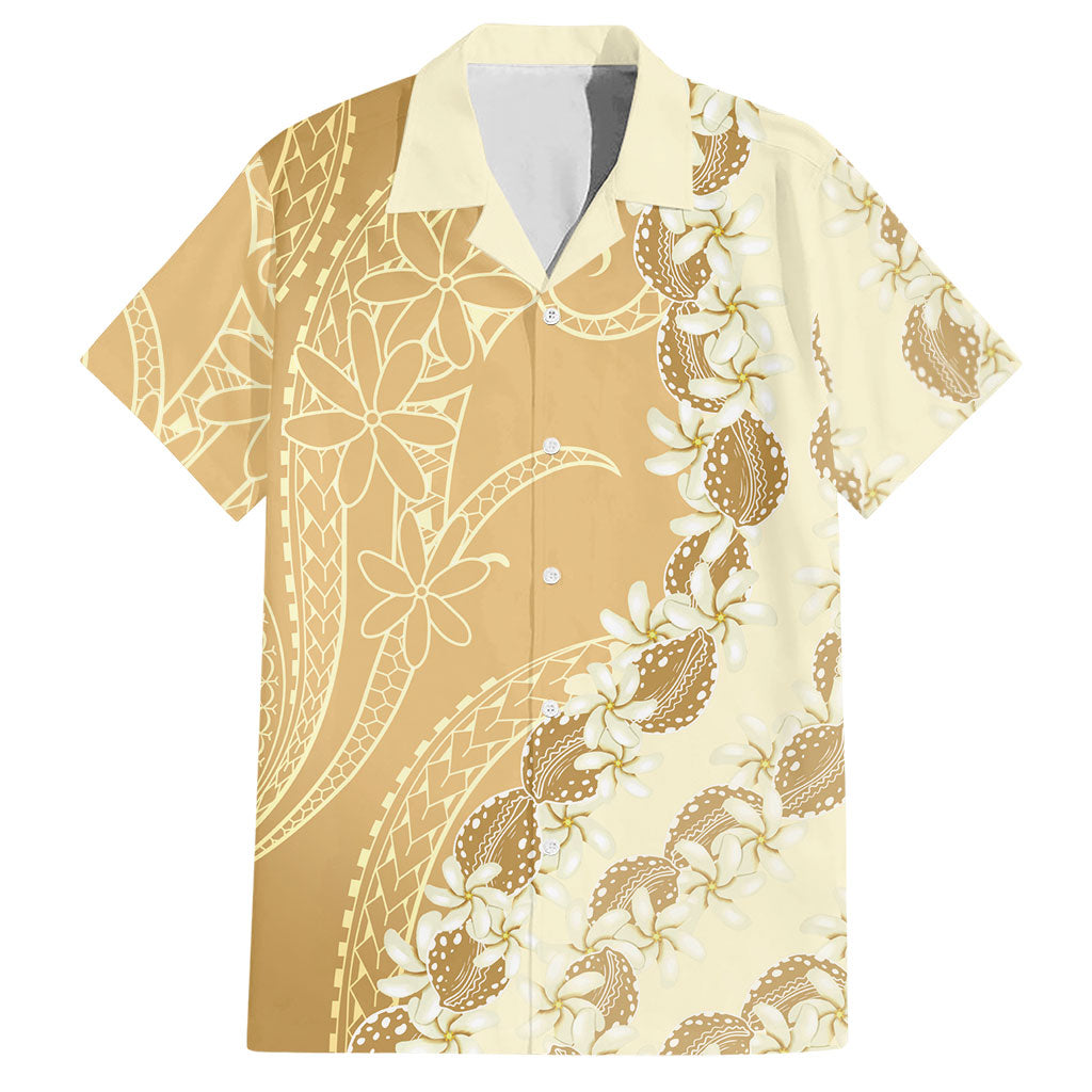 Heiva i Tahiti Hawaiian Shirt Tahitian Tiare Maori Cowrie Lei Brown