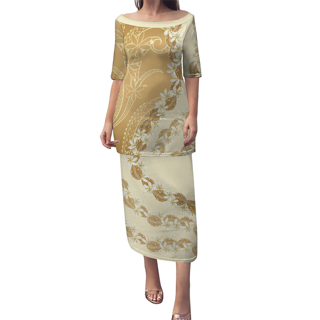 Heiva i Tahiti Puletasi Tahitian Tiare Maori Cowrie Lei Brown
