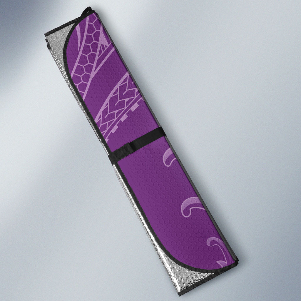 Heiva i Tahiti Auto Sun Shade Tahitian Tiare Maori Cowrie Lei Purple LT14 - Polynesian Pride