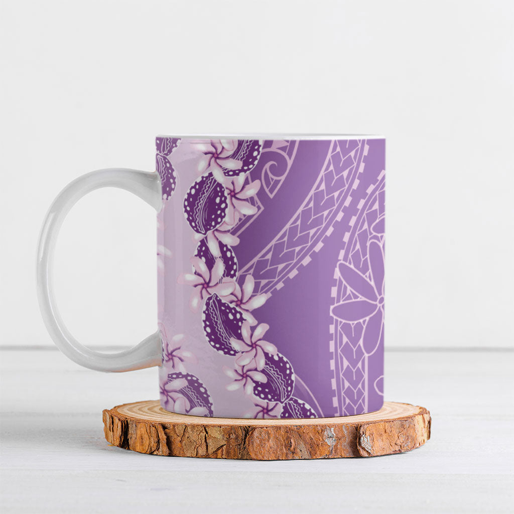 Heiva i Tahiti Ceramic Mug Tahitian Tiare Maori Cowrie Lei Purple