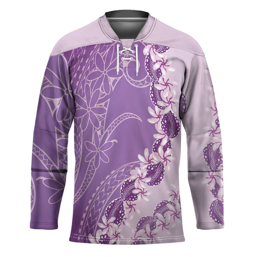 Heiva i Tahiti Hockey Jersey Tahitian Tiare Maori Cowrie Lei Purple