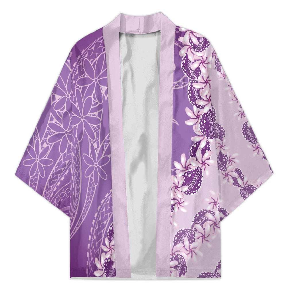 Heiva i Tahiti Kimono Tahitian Tiare Maori Cowrie Lei Purple