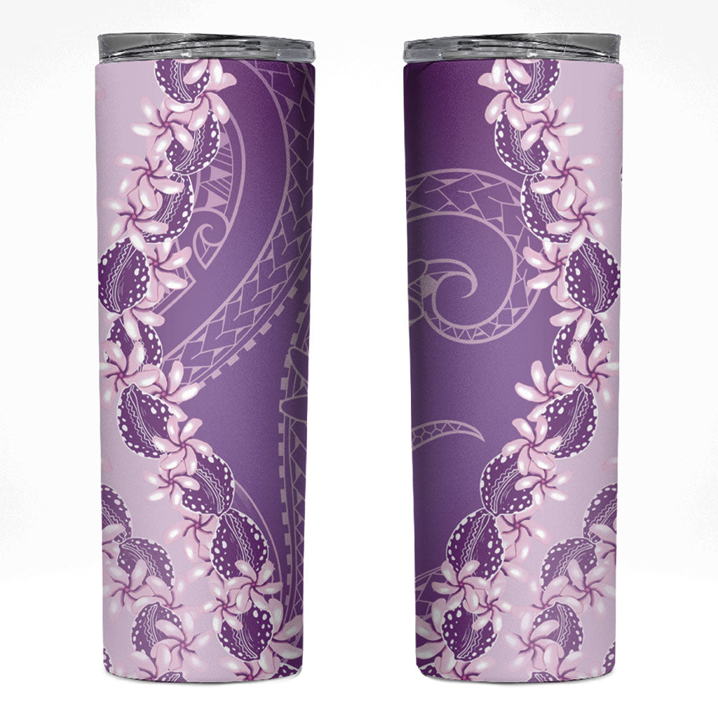 Heiva i Tahiti Skinny Tumbler Tahitian Tiare Maori Cowrie Lei Purple LT14 Purple - Polynesian Pride