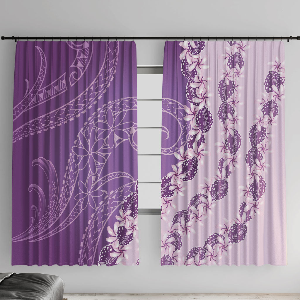 Heiva i Tahiti Window Curtain Tahitian Tiare Maori Cowrie Lei Purple