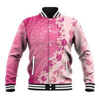 Heiva i Tahiti Baseball Jacket Tahitian Tiare Maori Cowrie Lei Pink LT14 Unisex Pink - Polynesian Pride