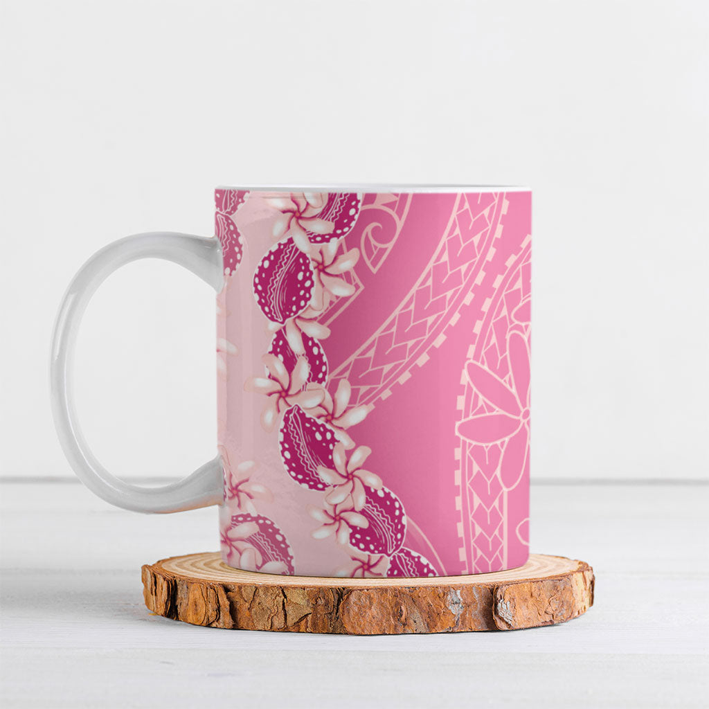 Heiva i Tahiti Ceramic Mug Tahitian Tiare Maori Cowrie Lei Pink LT14 Pink - Polynesian Pride
