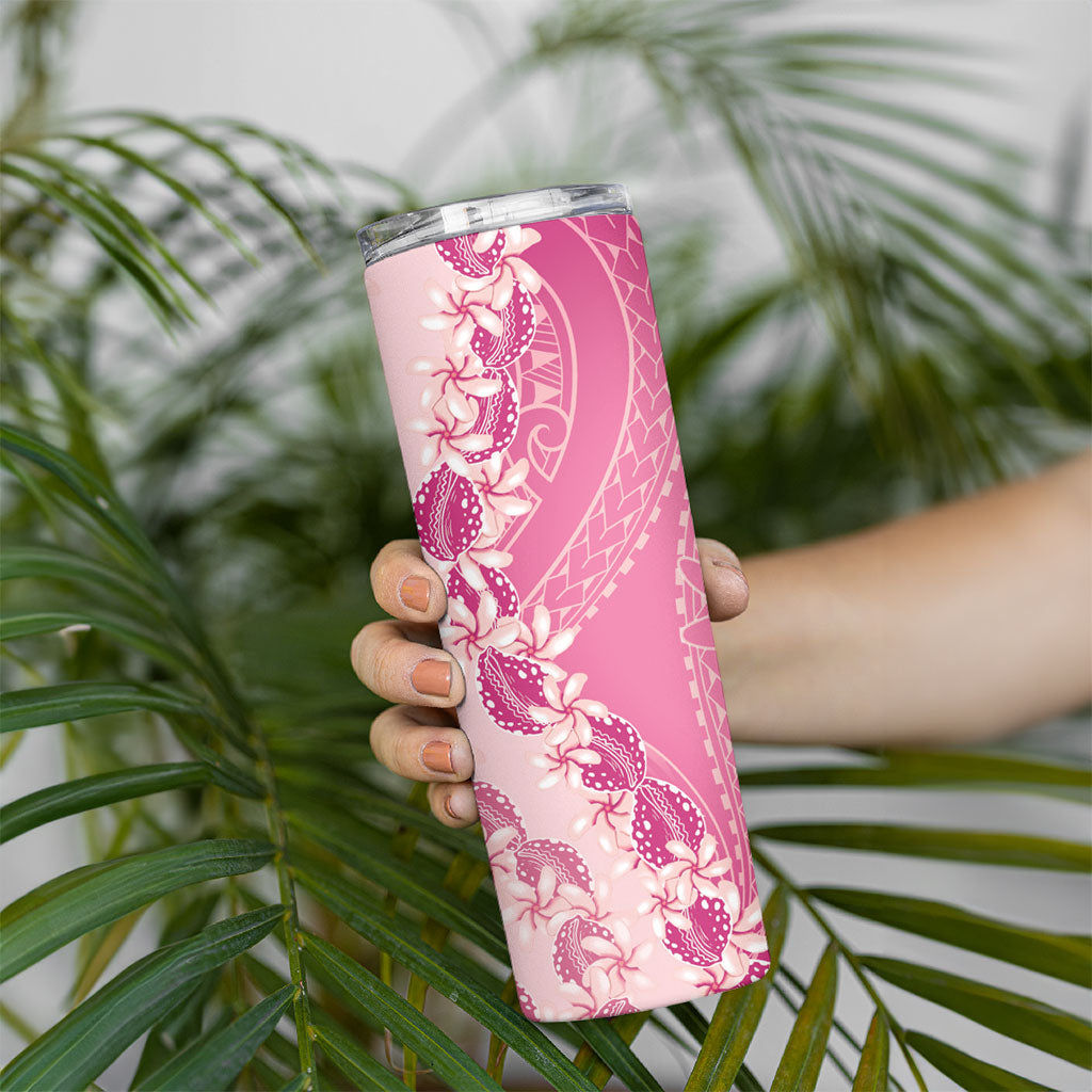 Heiva i Tahiti Skinny Tumbler Tahitian Tiare Maori Cowrie Lei Pink LT14 - Polynesian Pride