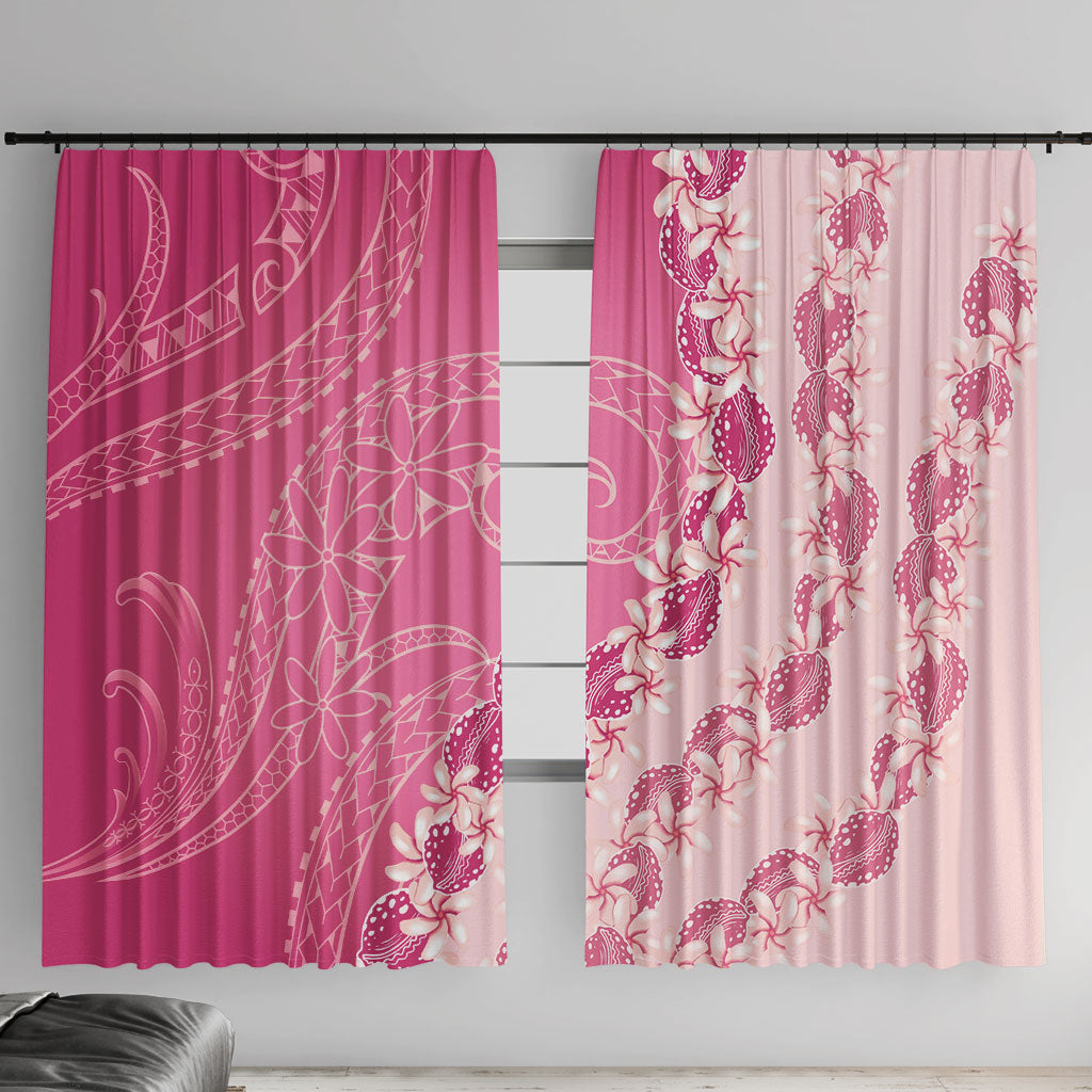 Heiva i Tahiti Window Curtain Tahitian Tiare Maori Cowrie Lei Pink