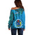 13 March Penrhyn Island Gospel Day Off Shoulder Sweater Cook Islands Tribal Pattern LT14 - Polynesian Pride