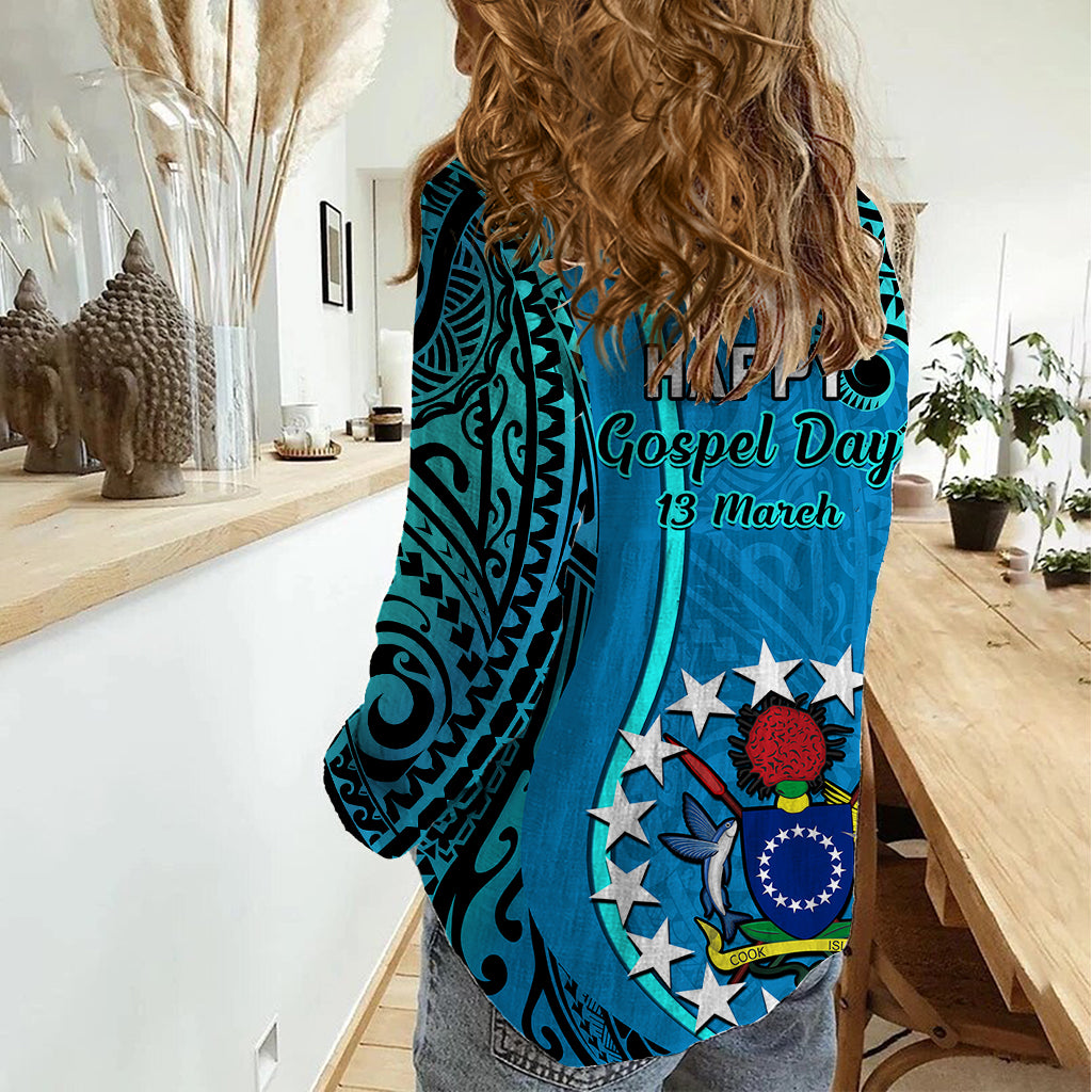 13 March Penrhyn Island Gospel Day Women Casual Shirt Cook Islands Tribal Pattern LT14 - Polynesian Pride