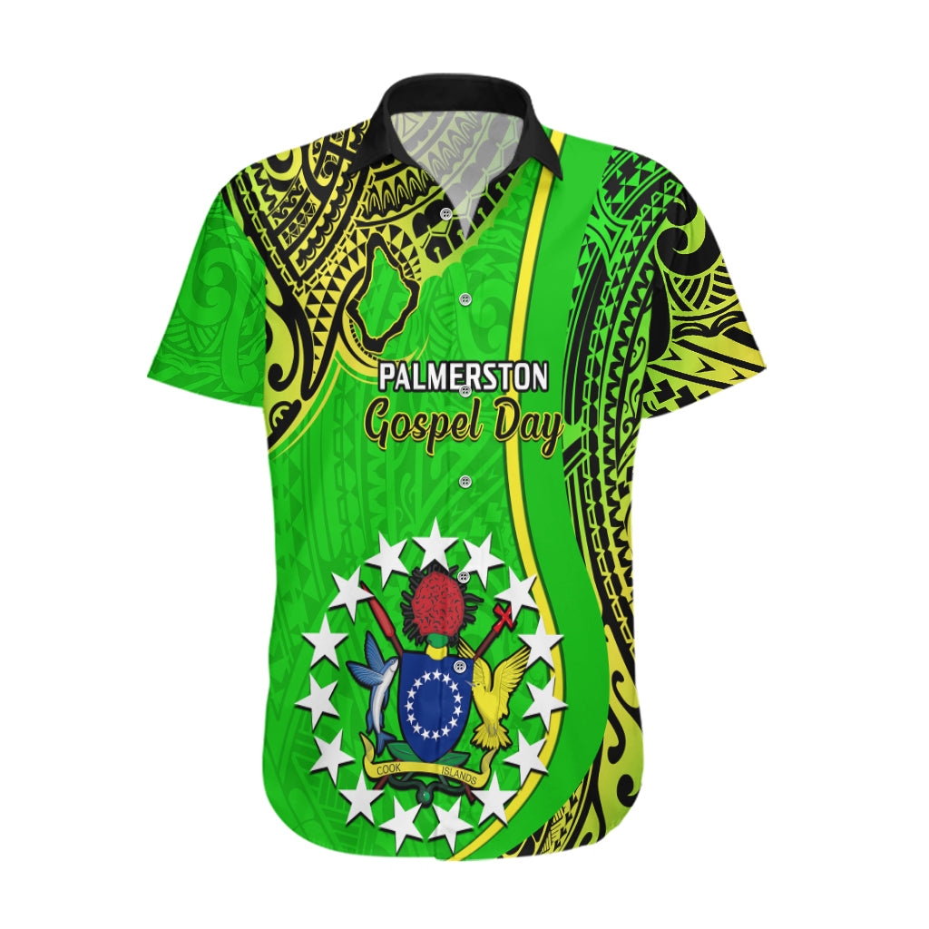 25 May Palmerston Island Gospel Day Hawaiian Shirt Cook Islands Tribal Pattern LT14 Green - Polynesian Pride