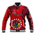 Personalised 20 July Atiu Island Gospel Day Baseball Jacket Cook Islands Tribal Pattern LT14 Unisex Red - Polynesian Pride