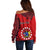 Personalised 20 July Atiu Island Gospel Day Off Shoulder Sweater Cook Islands Tribal Pattern LT14 - Polynesian Pride