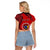 Personalised 20 July Atiu Island Gospel Day Raglan Cropped T Shirt Cook Islands Tribal Pattern LT14 - Polynesian Pride