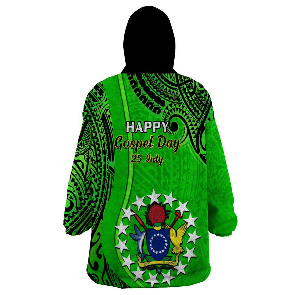 25 July Rarotonga Island Gospel Day Wearable Blanket Hoodie Cook Islands Tribal Pattern LT14 - Polynesian Pride