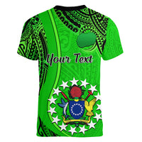 Personalised 25 July Rarotonga Island Gospel Day Women V Neck T Shirt Cook Islands Tribal Pattern LT14 - Polynesian Pride