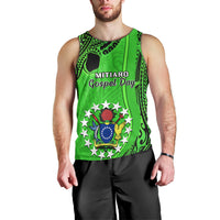 21 July Mitiaro Island Gospel Day Men Tank Top Cook Islands Tribal Pattern LT14 - Polynesian Pride