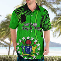 Personalised 21 July Mitiaro Island Gospel Day Hawaiian Shirt Cook Islands Tribal Pattern LT14 - Polynesian Pride