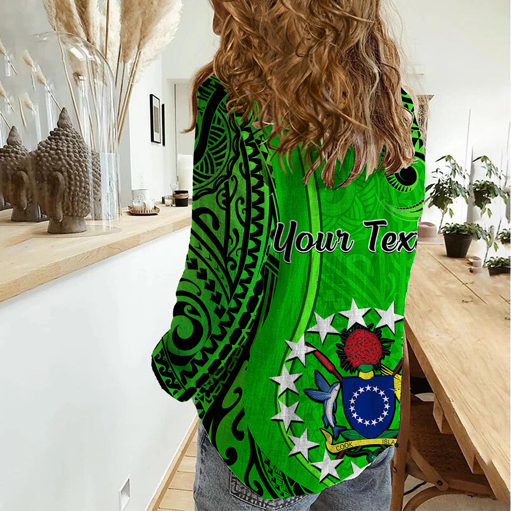 Personalised 21 July Mitiaro Island Gospel Day Women Casual Shirt Cook Islands Tribal Pattern LT14 - Polynesian Pride